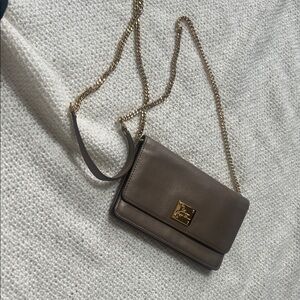 NWOT Elegant Taupe Leather Crossbody Bag